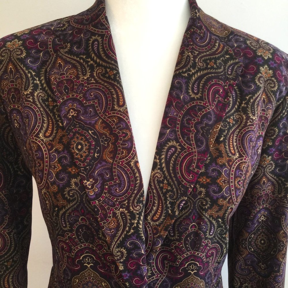 Purple & Black Paisley Jacket Blazer